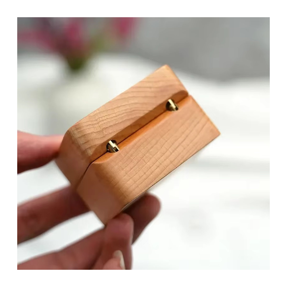 Personalisierte Kirsche Holz Ring Box von Alex Streeter in Rot für Verlobung, Hochzeit und Jahrestag - Bild 4