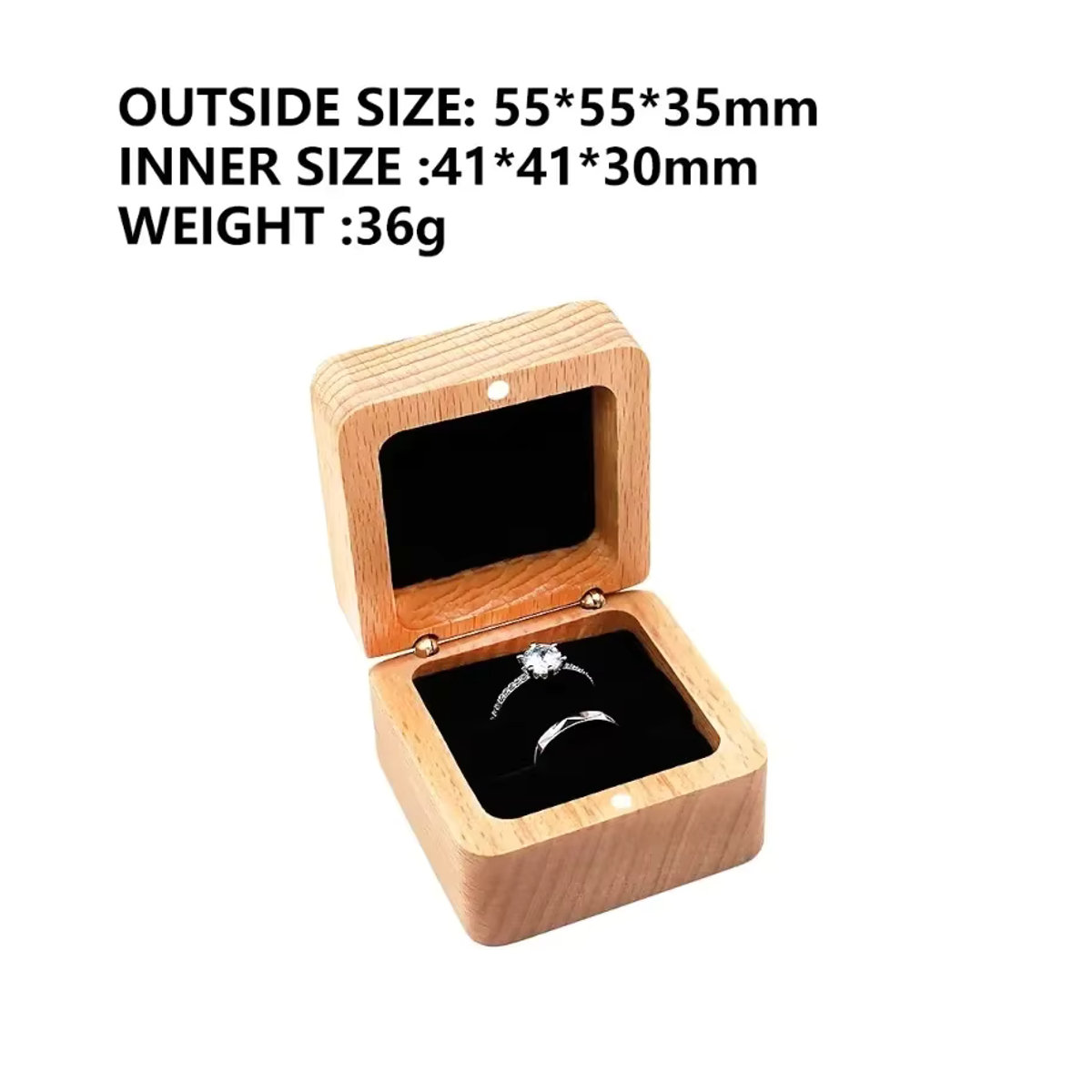 Personalisierte Kirsche Holz Ring Box von Alex Streeter in Rot für Verlobung, Hochzeit und Jahrestag - Bild 5