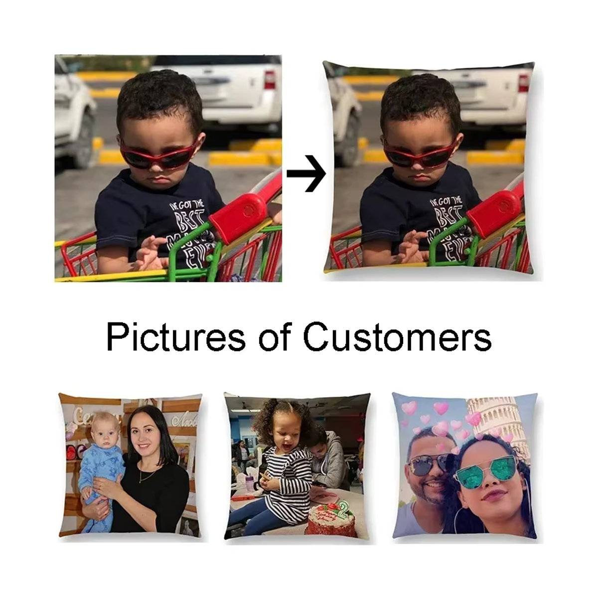 Personalisierte Kissenbezüge von MIAOTU in Mehrfarbig für Haustiere, Baby oder Familie zur individuellen Gestaltung für dein Sofa - Bild 1