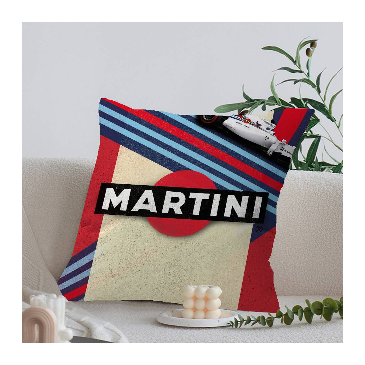 Personalisierte Kissenhülle M-Martini Racing Design für Kinderzimmer und Partys, Multicolor, B/B/H: 18 x 18 x 18 cm - Bild 1