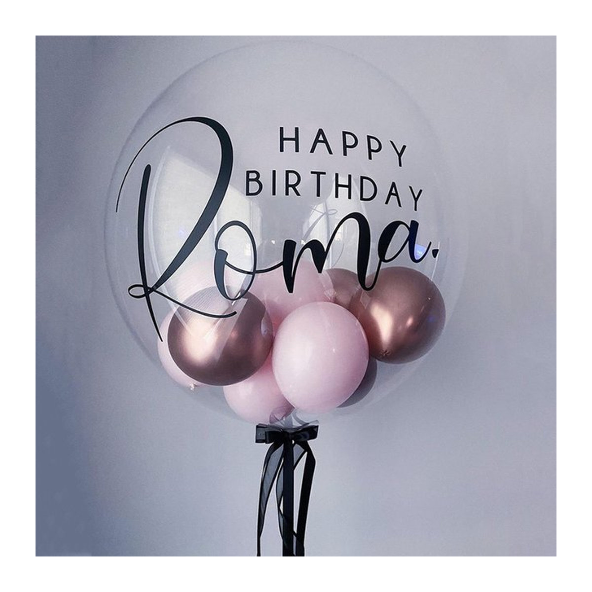 Personalisierte Luftblasenballons mit individuellem Namensaufkleber für Hochzeit, Geburtstag oder Babyparty, mehrfarbig, rund - Bild 1