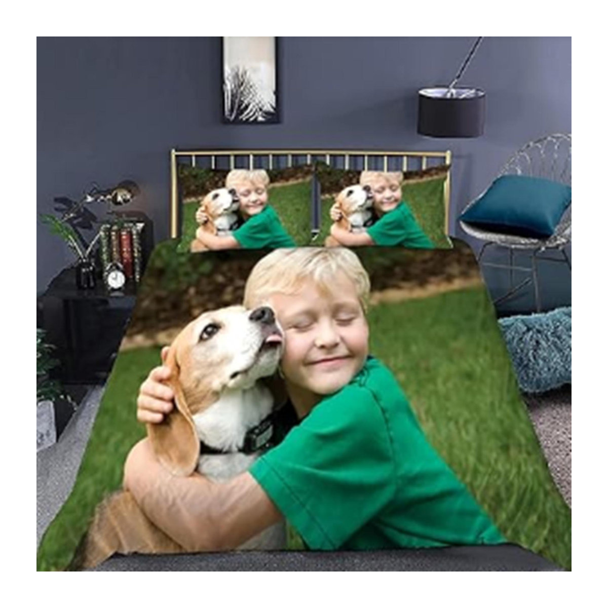 Personalisierte Mikrofaser Bettwäsche mit eigenem Foto und Namen von JMG Household Supplies, Bettbezug für Kinder und Erwachsene, B/H: 220 x 240 cm - Bild 3