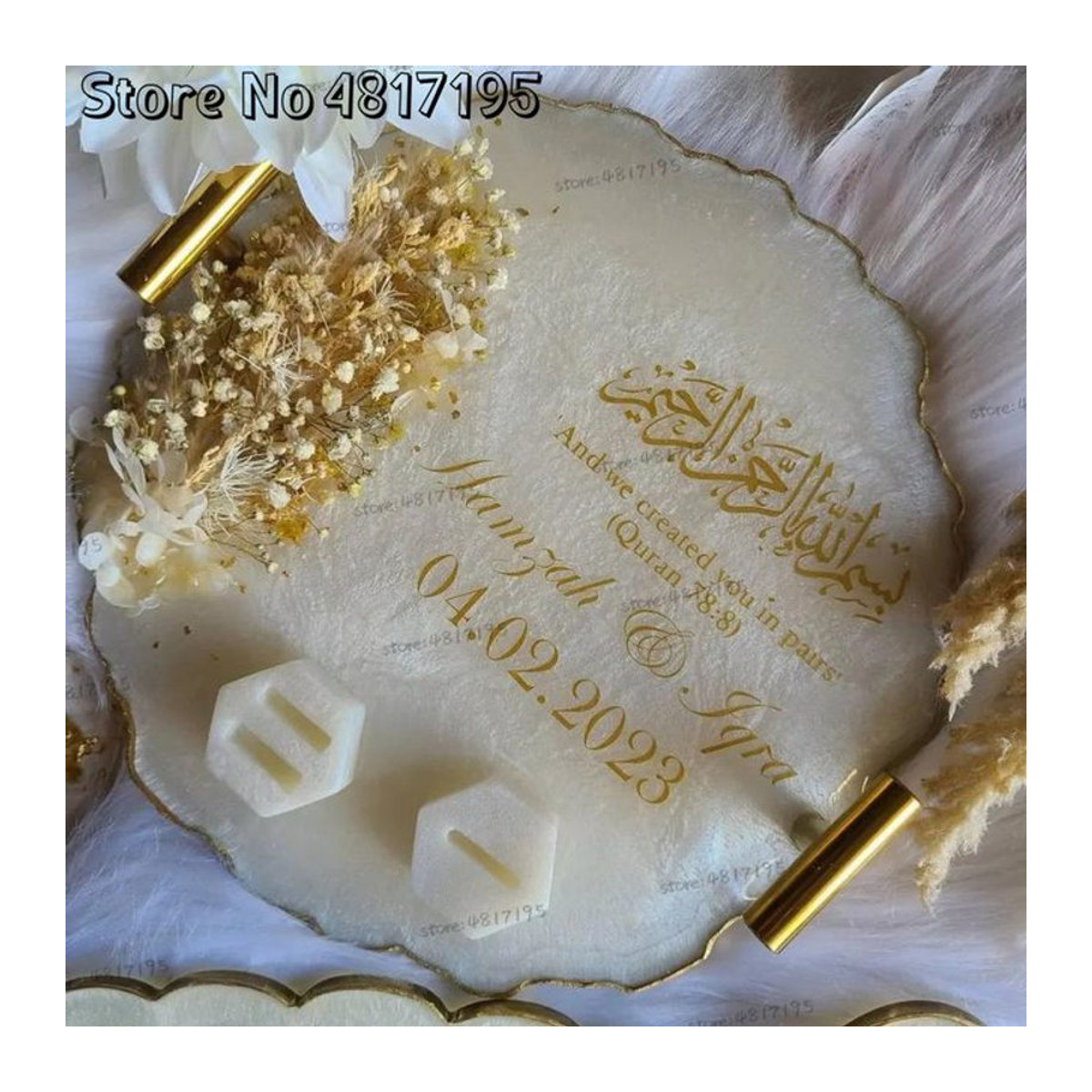 Personalisierte Nikkah Vinyl Aufkleber für Hochzeit und Spiegel in Lila und Weiß von Life Full of Cheer - Bild 1