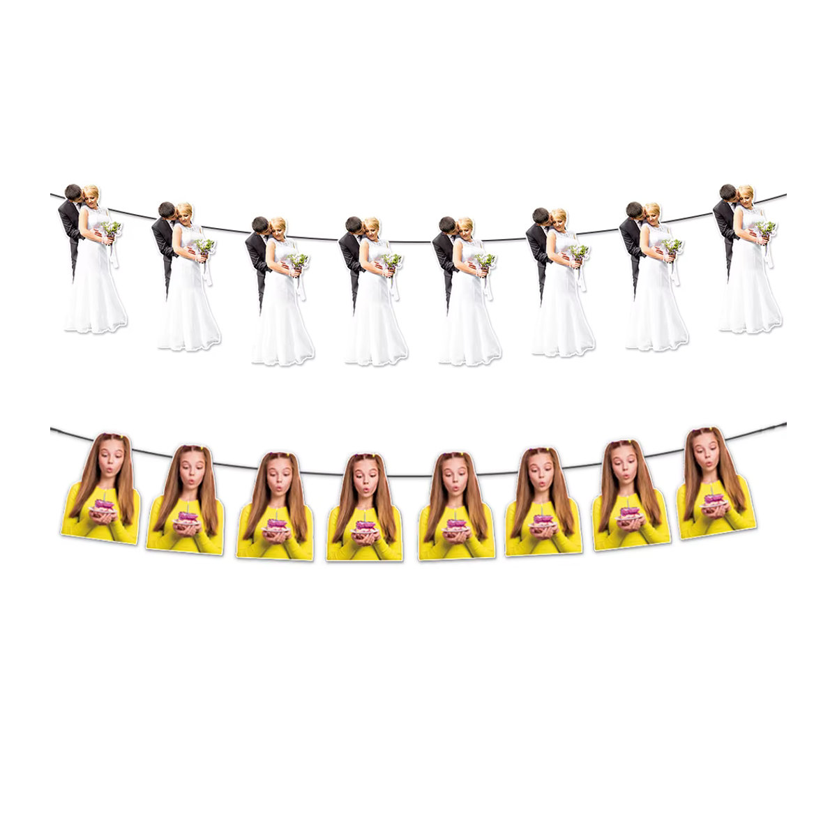 Personalisierte Papier-Girlande joy-enlife für Geburtstag und Hochzeit, bunte Foto-Banner als Partydekoration - Bild 2
