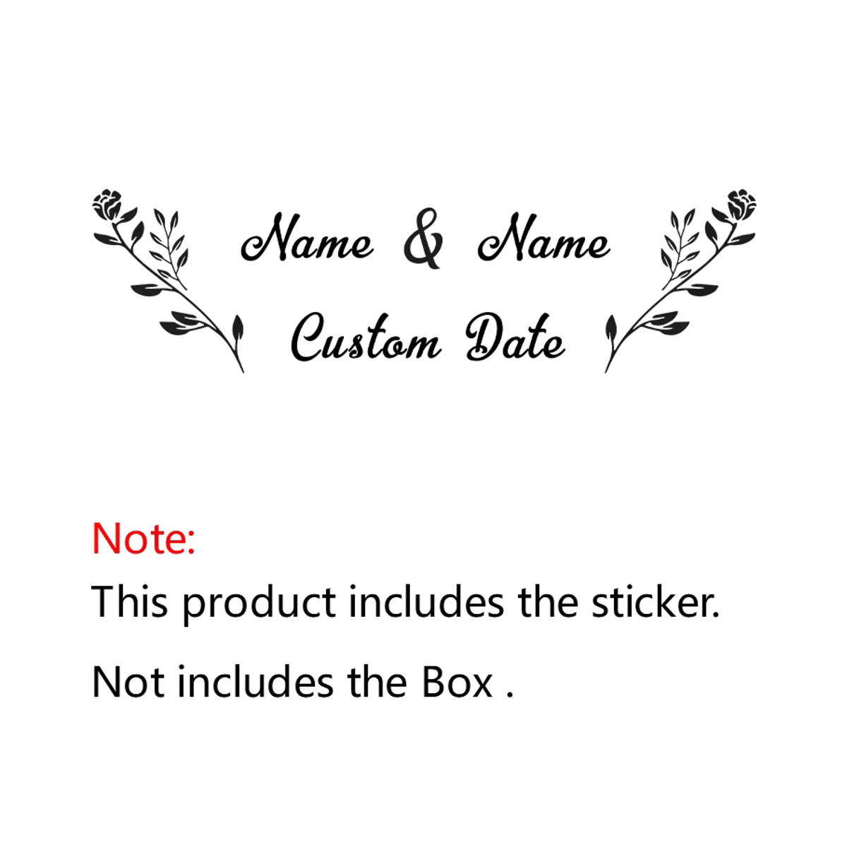 Personalisierte Vinyl-Aufkleber für Hochzeitskarten und Geschenkboxen von wall's tale in Weiß mit floralem und minimalistischem Design - Bild 2