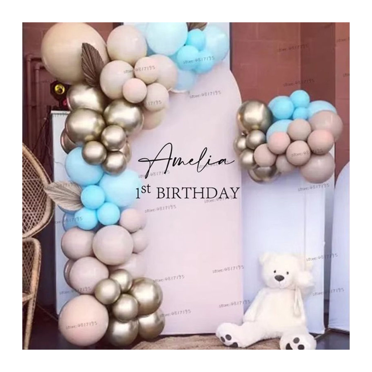 Personalisierter Baby-Geburtstag Aufkleber aus Vinyl von Life Full of Cheer in Schwarz und Mehrfarbig - Bild 1