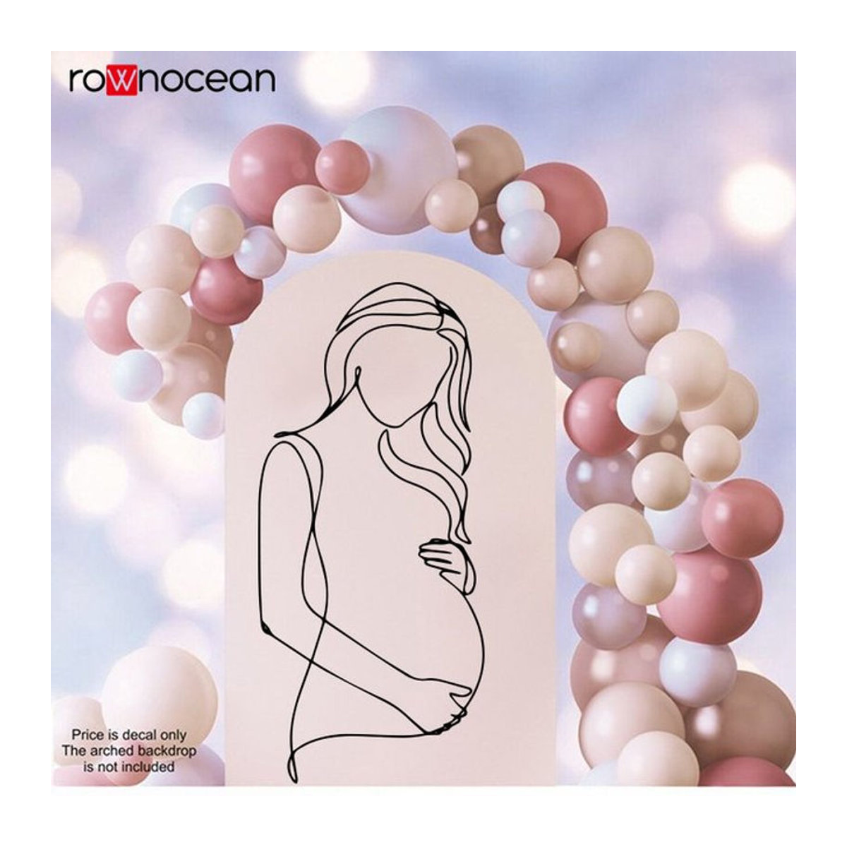 Personalisierter Babyparty Hintergrundschild aus Vinyl von ROWNOCEAN in Blau oder Rosa - Bild 1