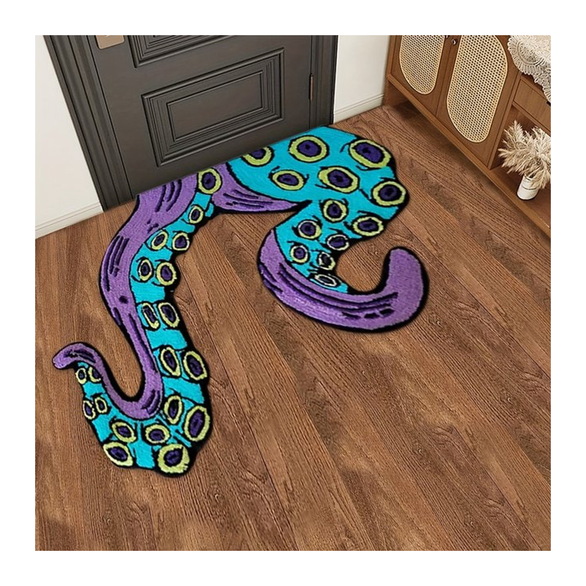 Personalisierter Badteppich mit Octopus-Print Muster aus Mikrofaser, rutschfeste Fußmatte für Badezimmer und Schlafzimmer - Bild 1