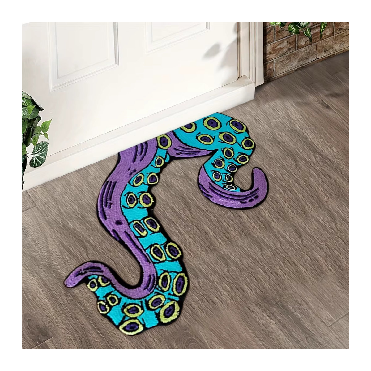 Personalisierter Badteppich mit Octopus-Print Muster aus Mikrofaser, rutschfeste Fußmatte für Badezimmer und Schlafzimmer - Bild 2