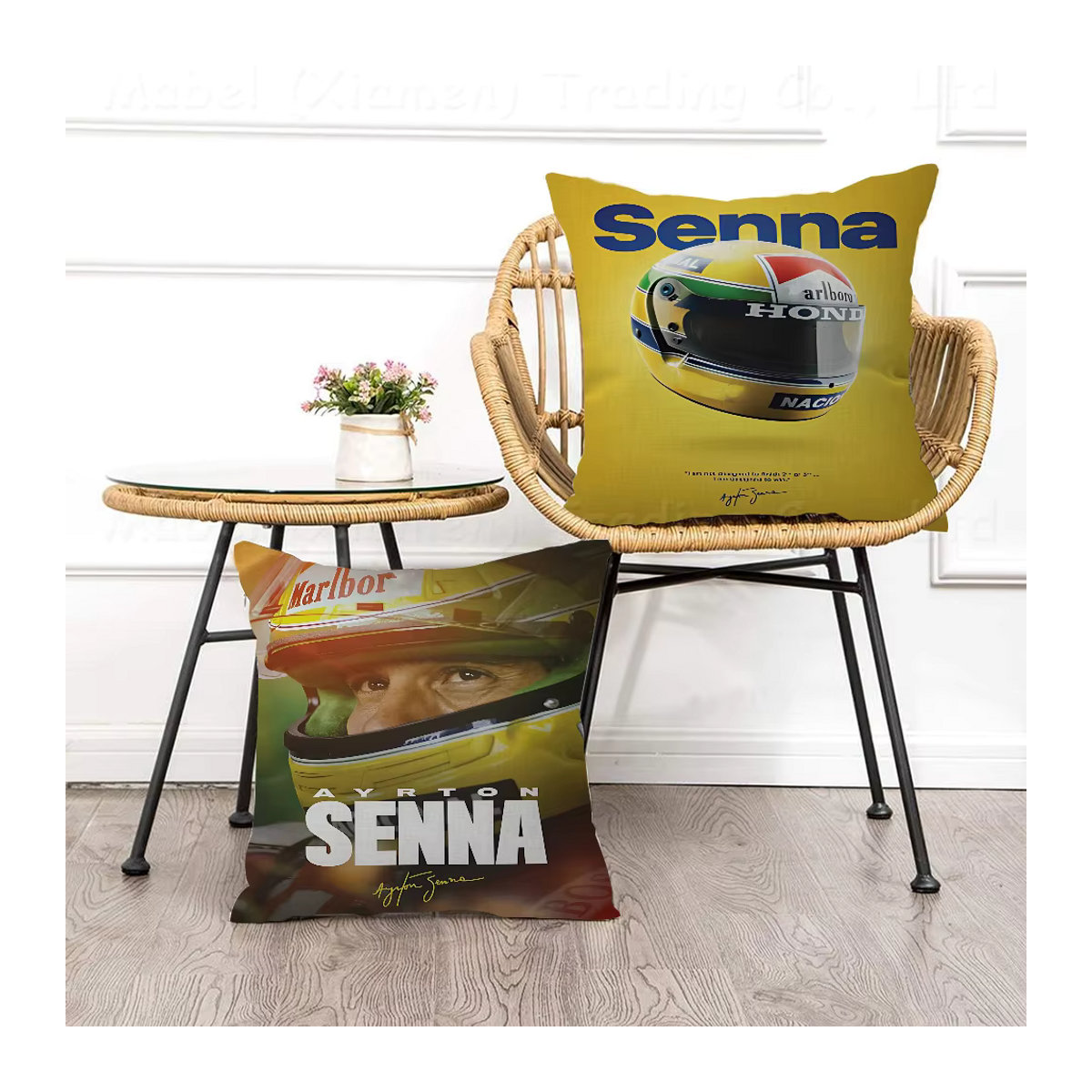 Personalisierter Kissenbezug mit Ayrton Senna F1 Auto Design von Beast Kingdom in Mehrfarbig - Bild 3