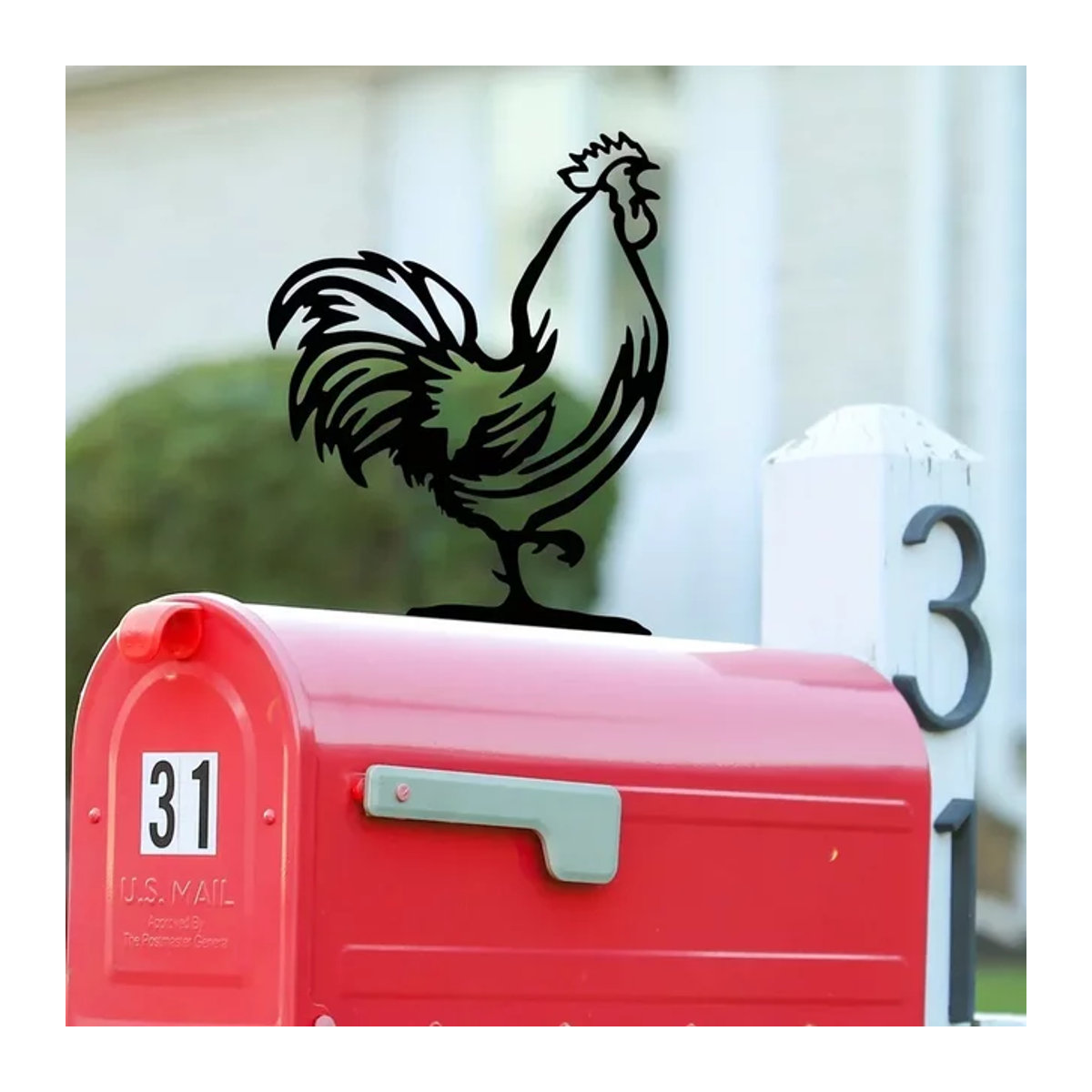 Personalisierter Mailbox Topper Hahn aus Eisen für deine Haus- und Gartendekoration - Bild 1