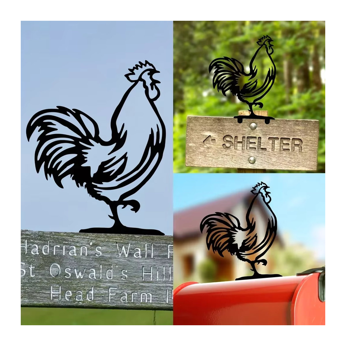 Personalisierter Mailbox Topper Hahn aus Eisen für deine Haus- und Gartendekoration - Bild 3