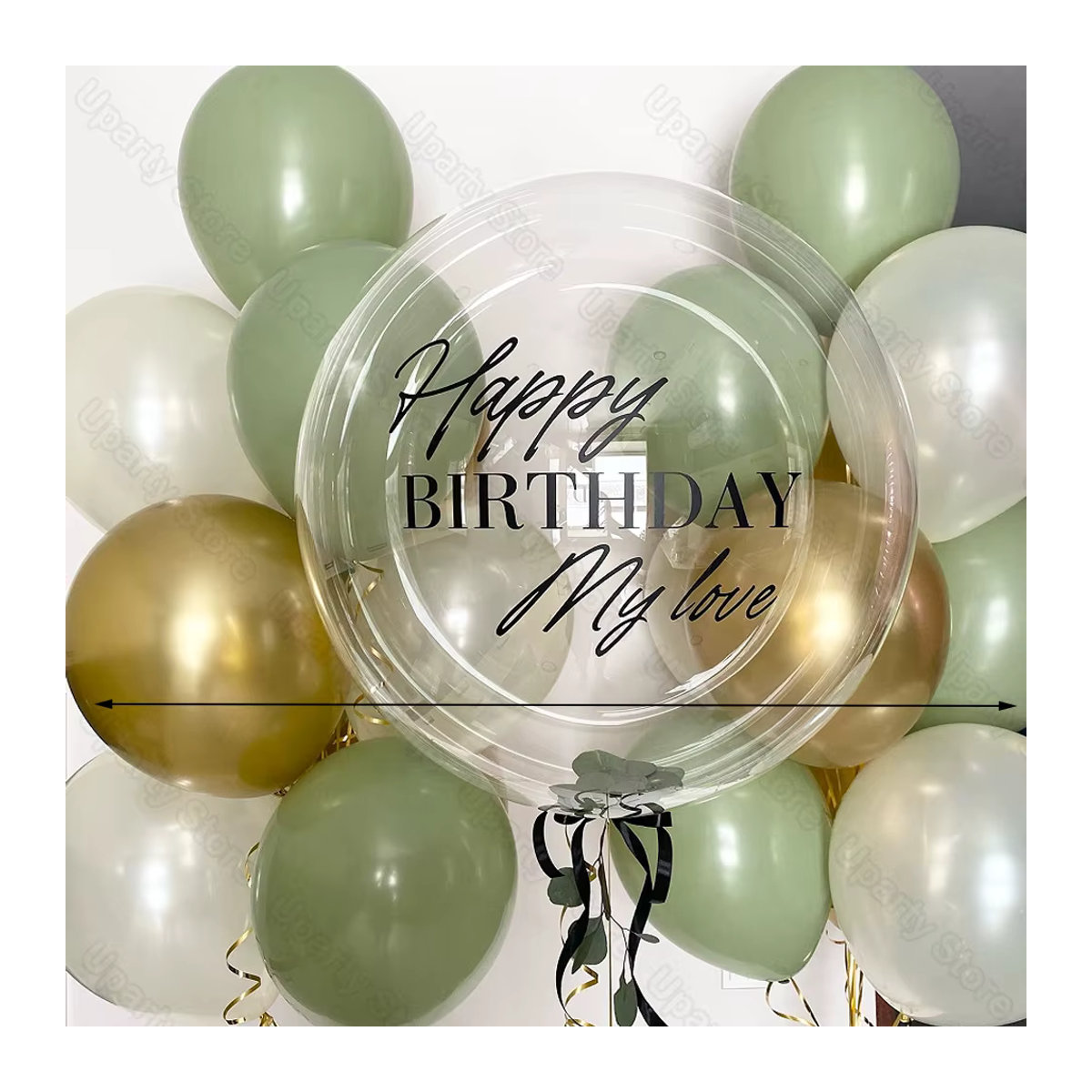 Personalisierter Namensaufkleber in Gold für transparente Blasenballons, runder Kunststoffaufkleber für Geburtstag, Hochzeit, Babyparty und Weihnachtsdekoration - Bild 3