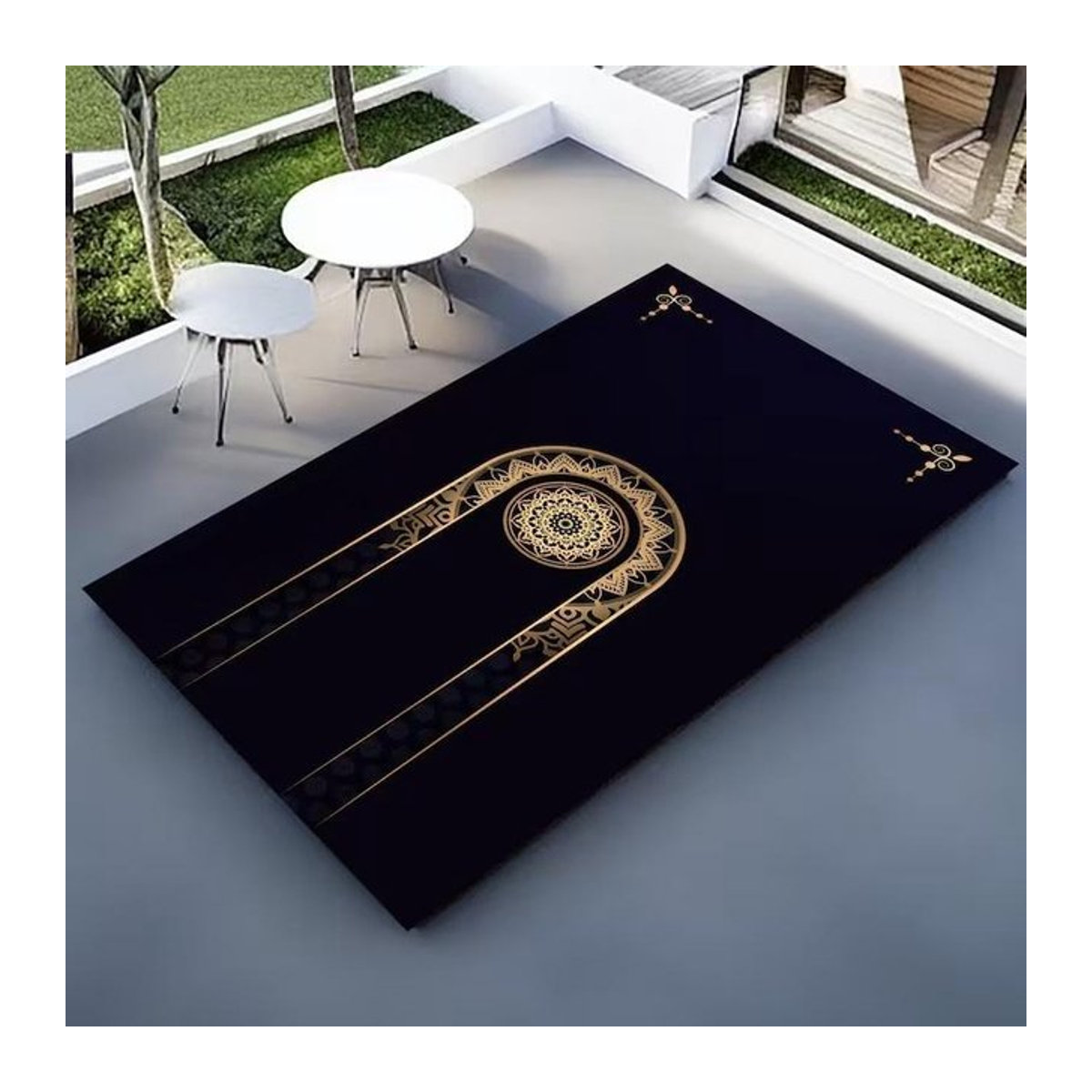 Personalisierter türkischer Gebetsteppich von Karpetti, luxuriöser muslimischer Teppich für Wohnzimmer und Ramadan, maschinengewebt, B x T: 80 x 120 cm - Bild 1