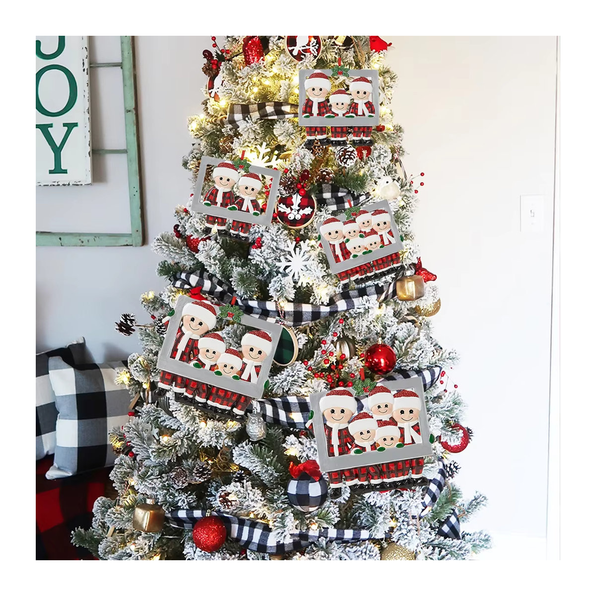 Personalisierter Weihnachtsanhänger DIY Familien-Weihnachtsdekoration für den Weihnachtsbaum, Multicolor - Bild 3