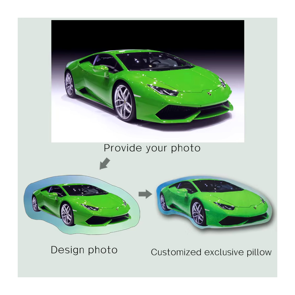 Personalisiertes DIY Auto Kissen mit eigenem Foto für Racing und Motorrad Liebhaber, mehrfarbig, Marke Habinisi - Bild 2