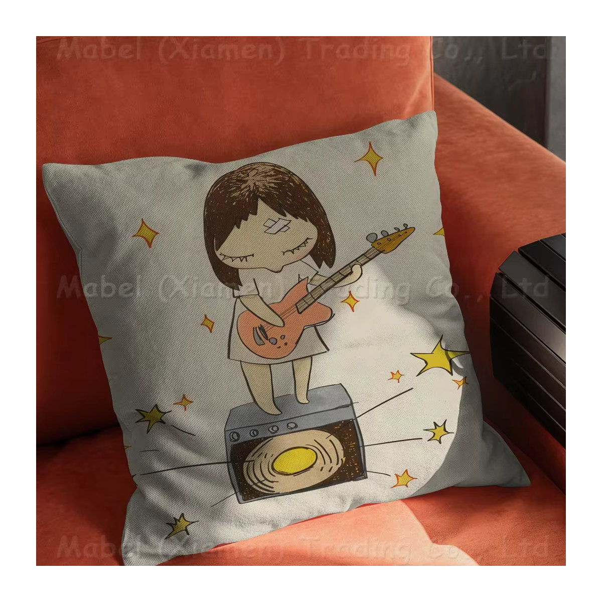 Personalisiertes Kissen mit Yoshitomo Nara Schlafwandelnde Puppen in Weiß, B/B/H: 45 x 45 cm - Bild 6