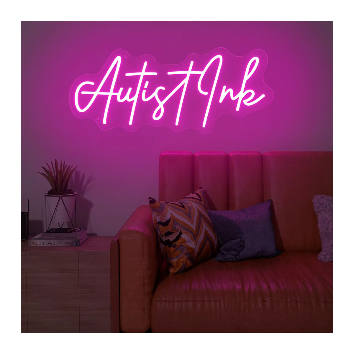Personalisiertes LED-Namensschild in Rosa als individuelle Wanddekoration für Kinder und Teenager - Bild 4