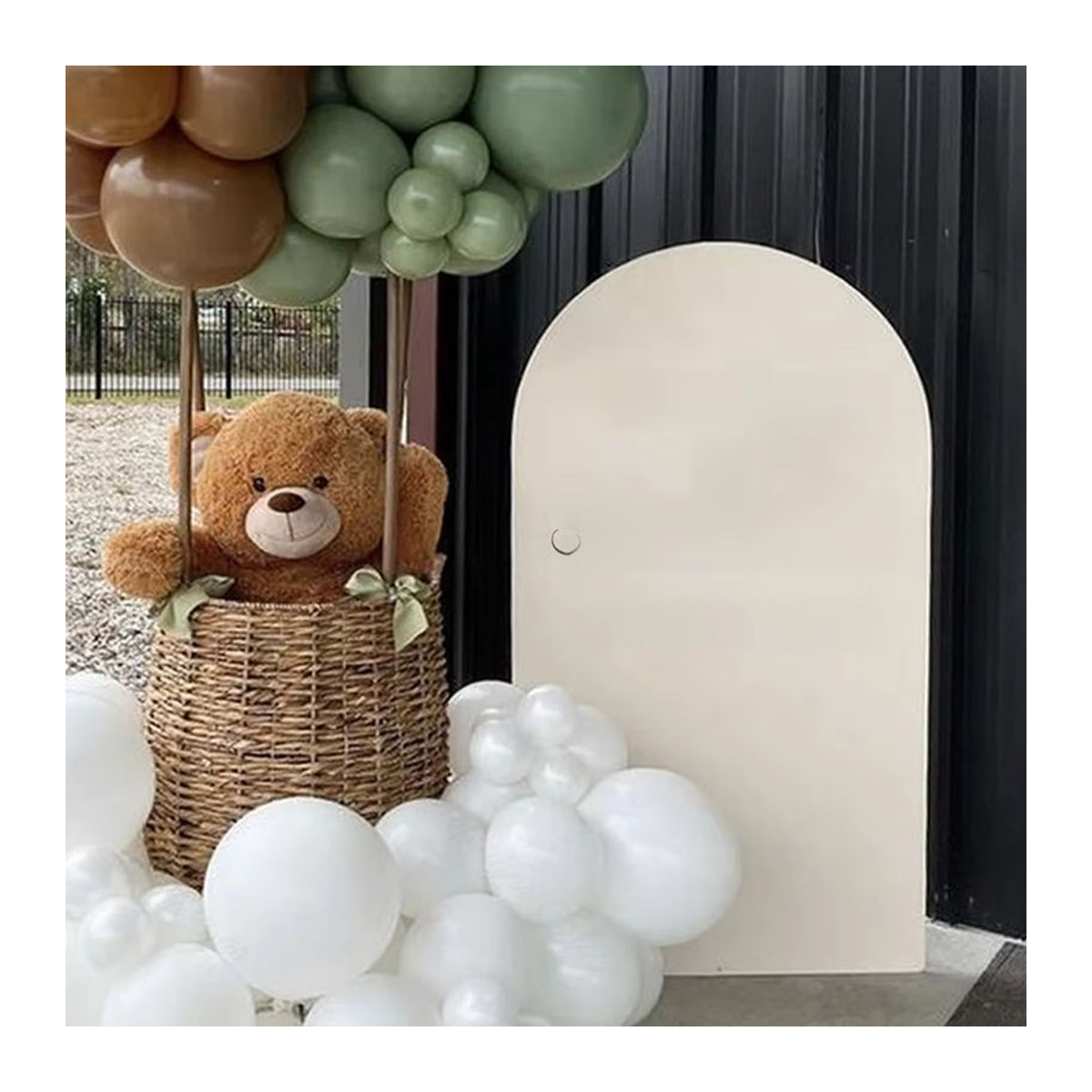 Personalisiertes MicroPlush Bogenbrett in Beige als individuelles Willkommensschild für Babyparty oder Geburtstag, Breite: 120 cm - Bild 2