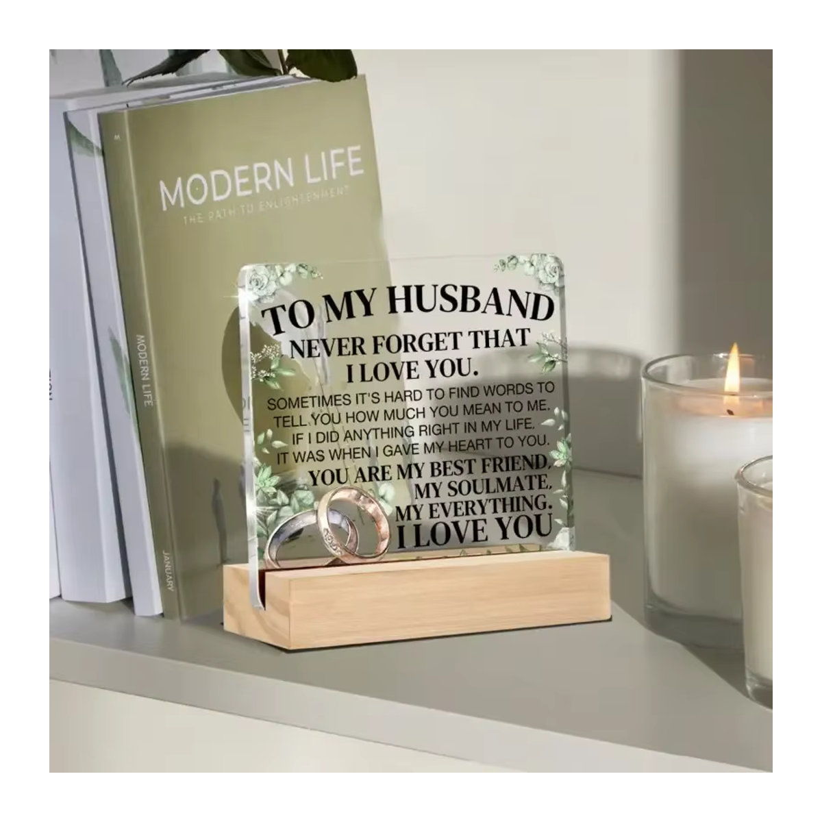 Personalisiertes Schreibtischschild aus transparentem Acryl als romantisches Geschenk für deinen Ehemann - Bild 2