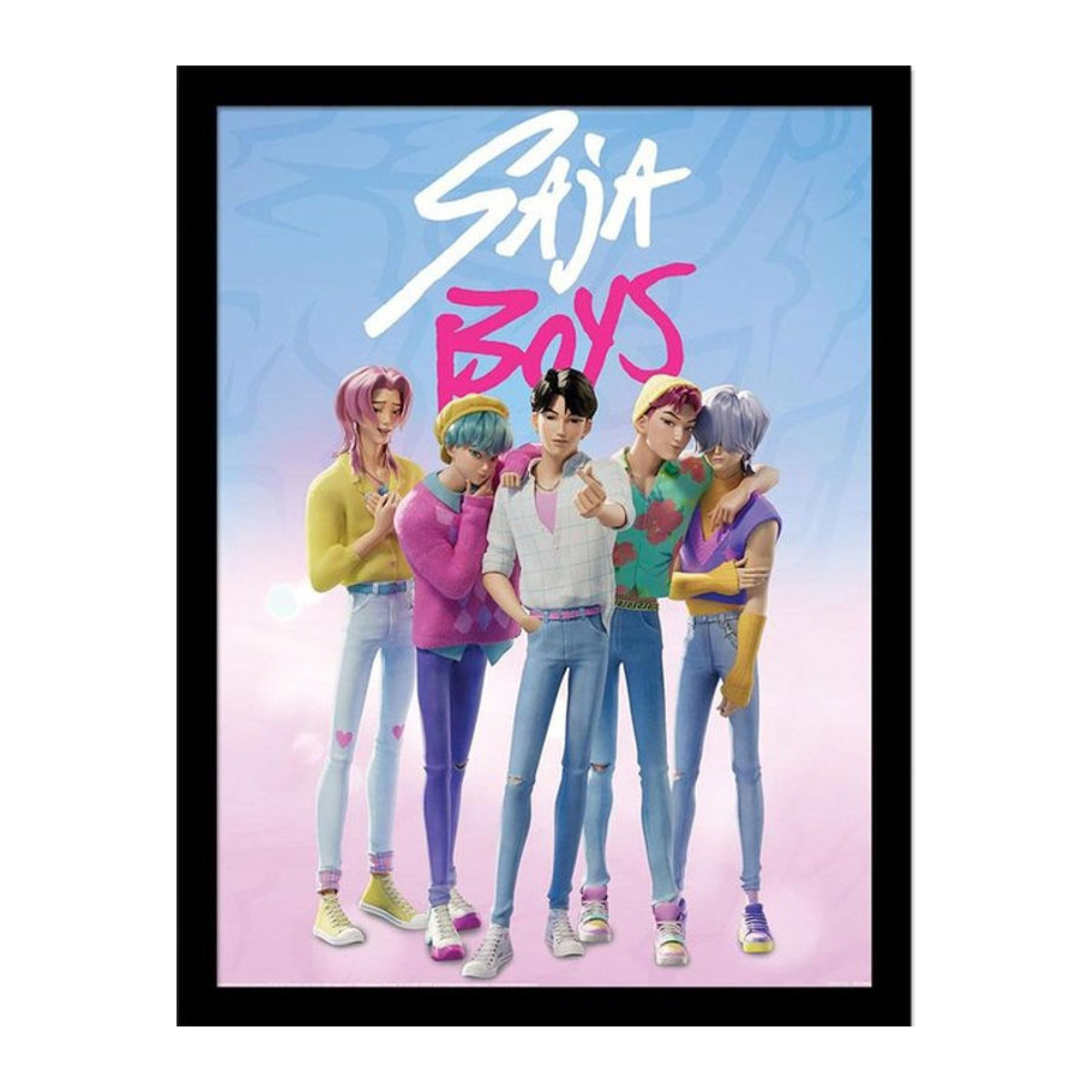 Pertemba FR - Apparel K-Pop Demon Hunters Saja Boys gerahmtes Poster, mehrfarbig, Hochformat, B/H: 30,48 x 40,64 cm - Bild 1