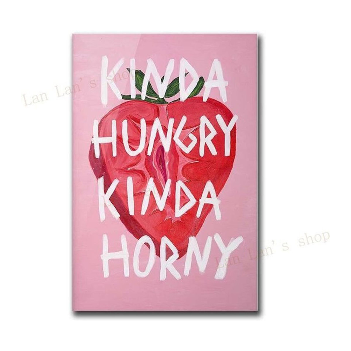 Petrichor Poster Leinwand Wanddekoration mit Obst-Zitat in Rosa, B: 60 cm, H: 80 cm, Rahmenlos - Bild 1