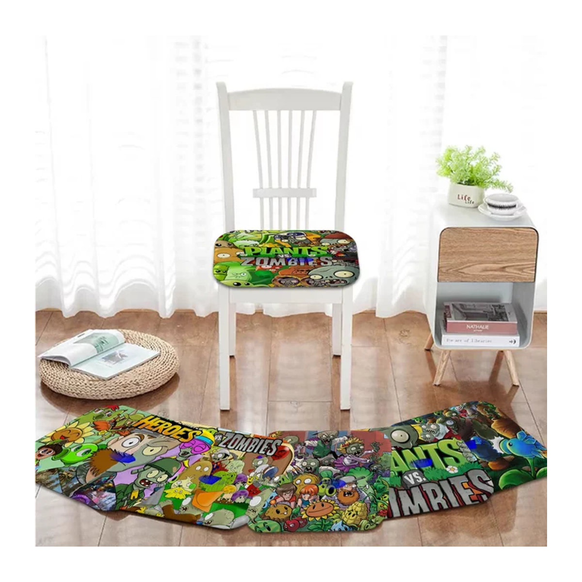 Pflanzen gegen Zombies Sitzkissen kreisförmig in Multicolor für Esszimmer und Schreibtischstuhl - Bild 1