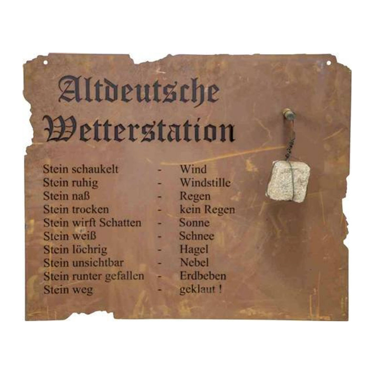 Pflanzen Kölle Altdeutsche Wetterstation Vintage Wanddeko aus Metall in Braun B: 70 cm x H: 80 cm - Bild 1