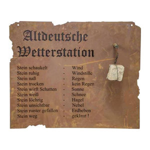 Pflanzen Kölle Altdeutsche Wetterstation Vintage Wanddeko aus Metall in Braun B: 70 cm x H: 80 cm