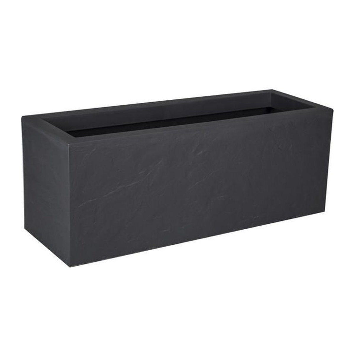 Pflanzkübel Volcania'Up von EDA in Anthrazitgrau mit Steindekor, Volumen: 57 l, B/T/H: 79,5 x 29,5 x 29,5 cm - Bild 1