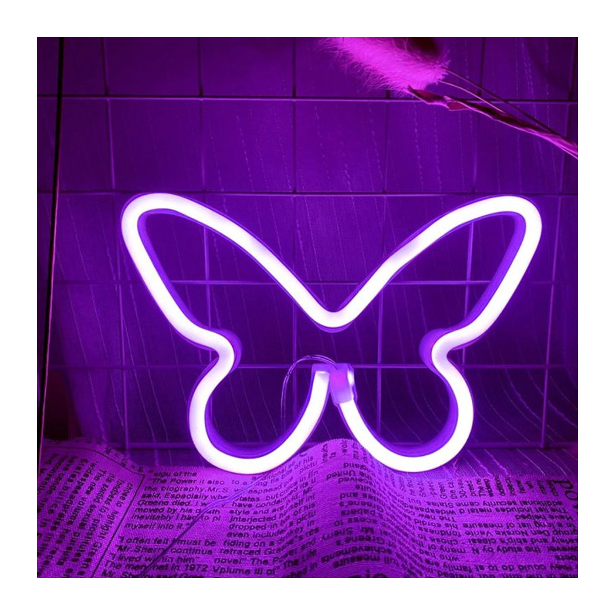 Phantasy Star LED Schmetterlings Neonlicht in Weiß zur Wanddekoration für Mädchenzimmer und besondere Anlässe - Bild 1