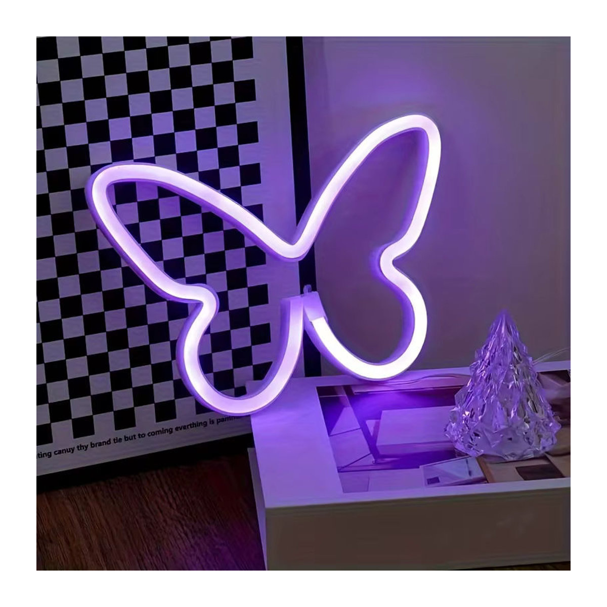 Phantasy Star LED Schmetterlings Neonlicht in Weiß zur Wanddekoration für Mädchenzimmer und besondere Anlässe - Bild 4