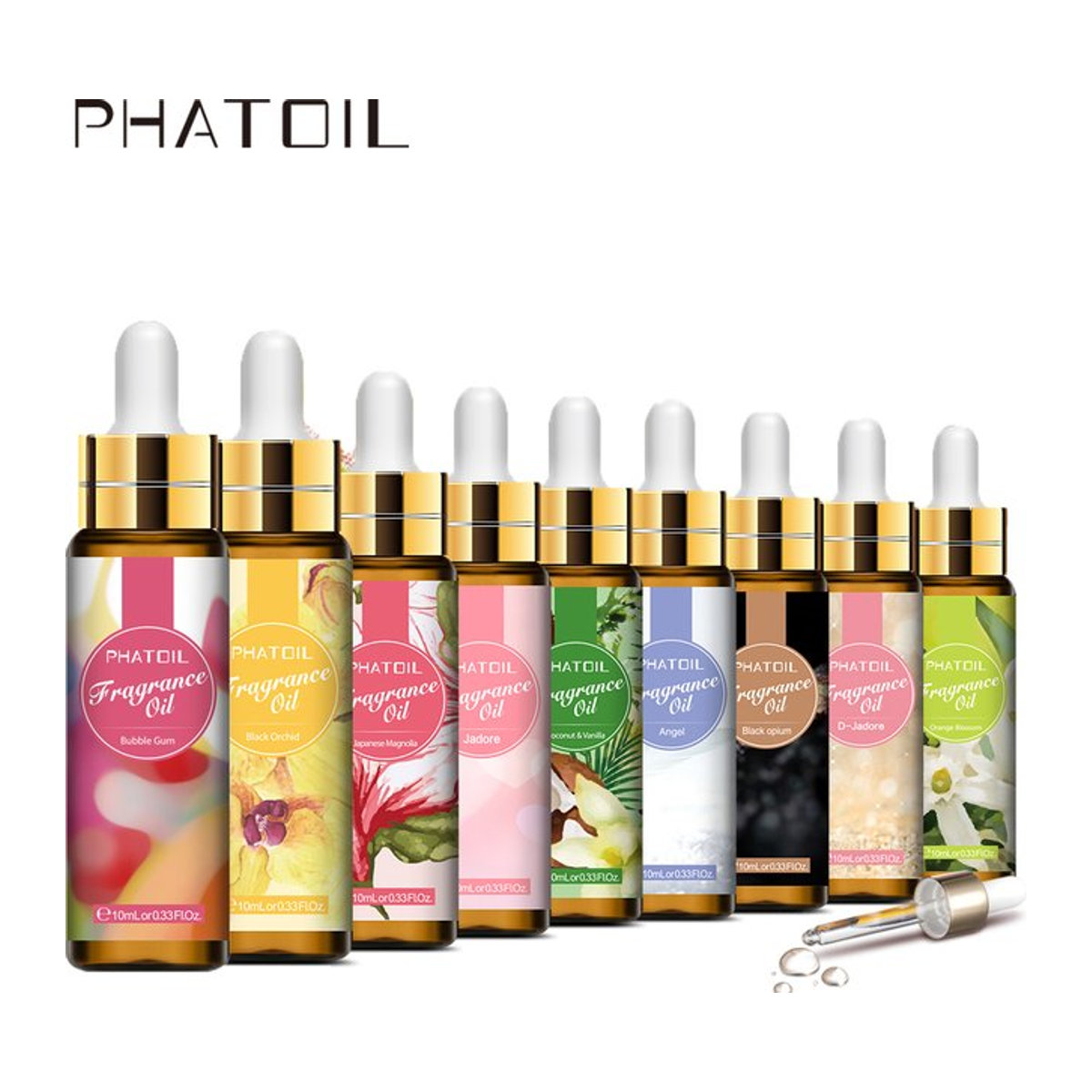 PHATOIL Aromaöl Kaffee-Kokos-Vanille mit Tropfer, 10 ml, Duftrichtung süß und floral mit Noten von weißem Moschus, Orchidee, Magnolie und Ringelblume - Bild 1