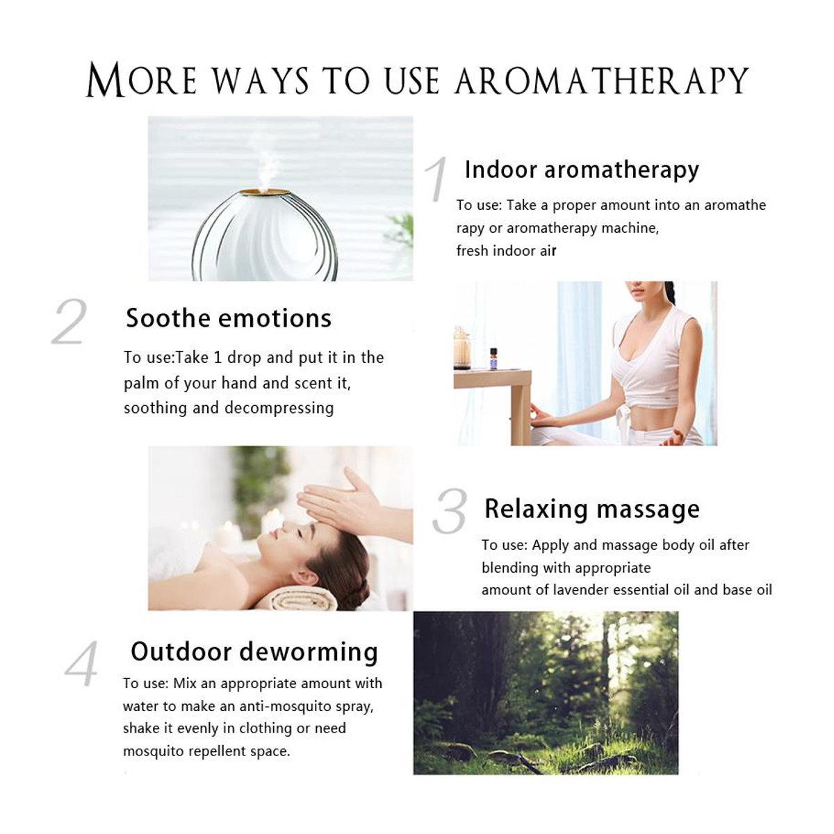 PHATOIL Ätherische Öle Set mit Lavendel, Eukalyptus, Vanille, Teebaum, Zitrone und Wacholder für Aromatherapie, 10 ml pro Flasche - Bild 1