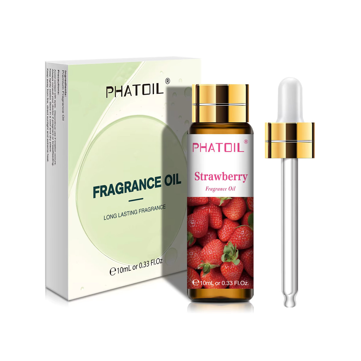 PHATOIL Fruchtduftöle Set mit Erdbeere, Kirsche, Ananas, Mango, Kokosnuss, Traube und Wassermelone, 10 ml Aromaöl für Kerzen und Seifen, mehrfarbig - Bild 2