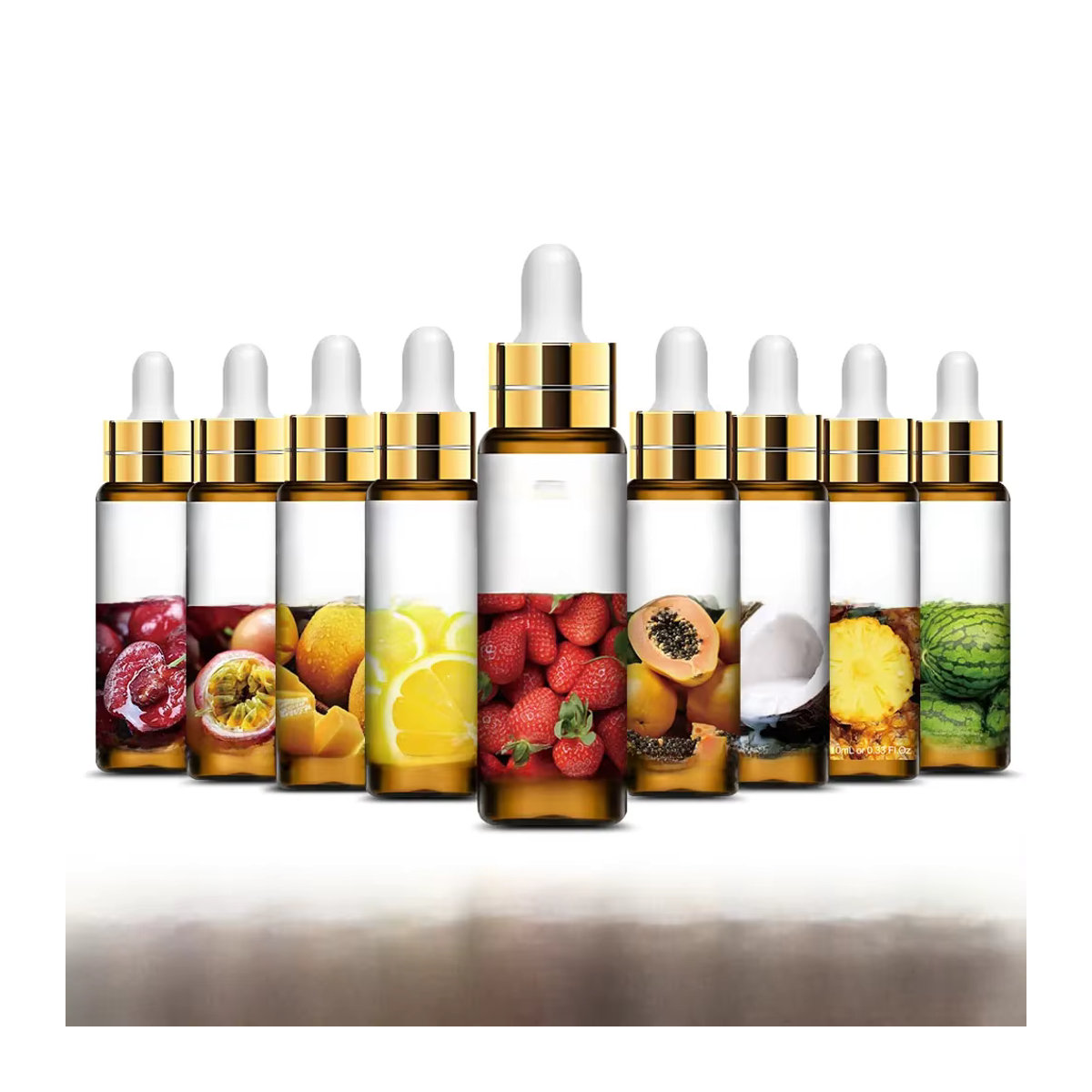 PHATOIL Fruchtduftöle Set mit Erdbeere, Kirsche, Ananas, Mango, Kokosnuss, Traube und Wassermelone, 10 ml Aromaöl für Kerzen und Seifen, mehrfarbig - Bild 5