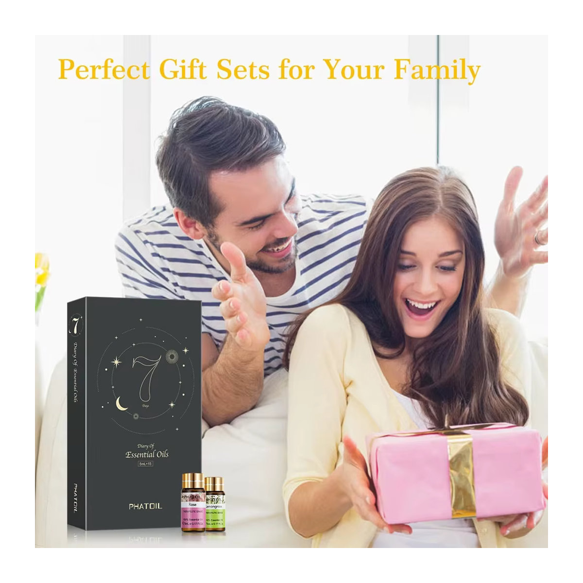 PHATOIL Geschenkbox mit 12 ätherischen Ölen für Diffusor und Massage, Set mit - Bild 3