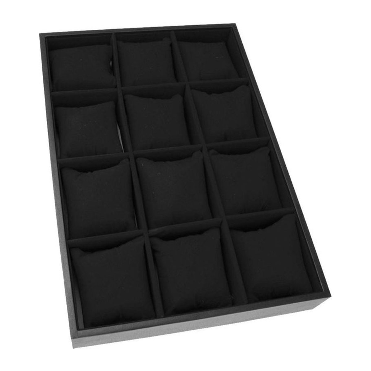 Phenovo Schmuckaufbewahrungsbox aus Samt mit 12 Gittern in Schwarz - Bild 1