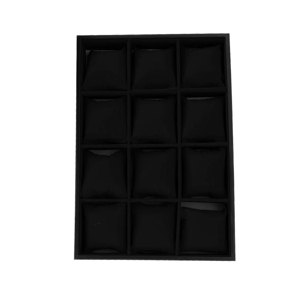 Phenovo Schmuckaufbewahrungsbox aus Samt mit 12 Gittern in Schwarz - Bild 2