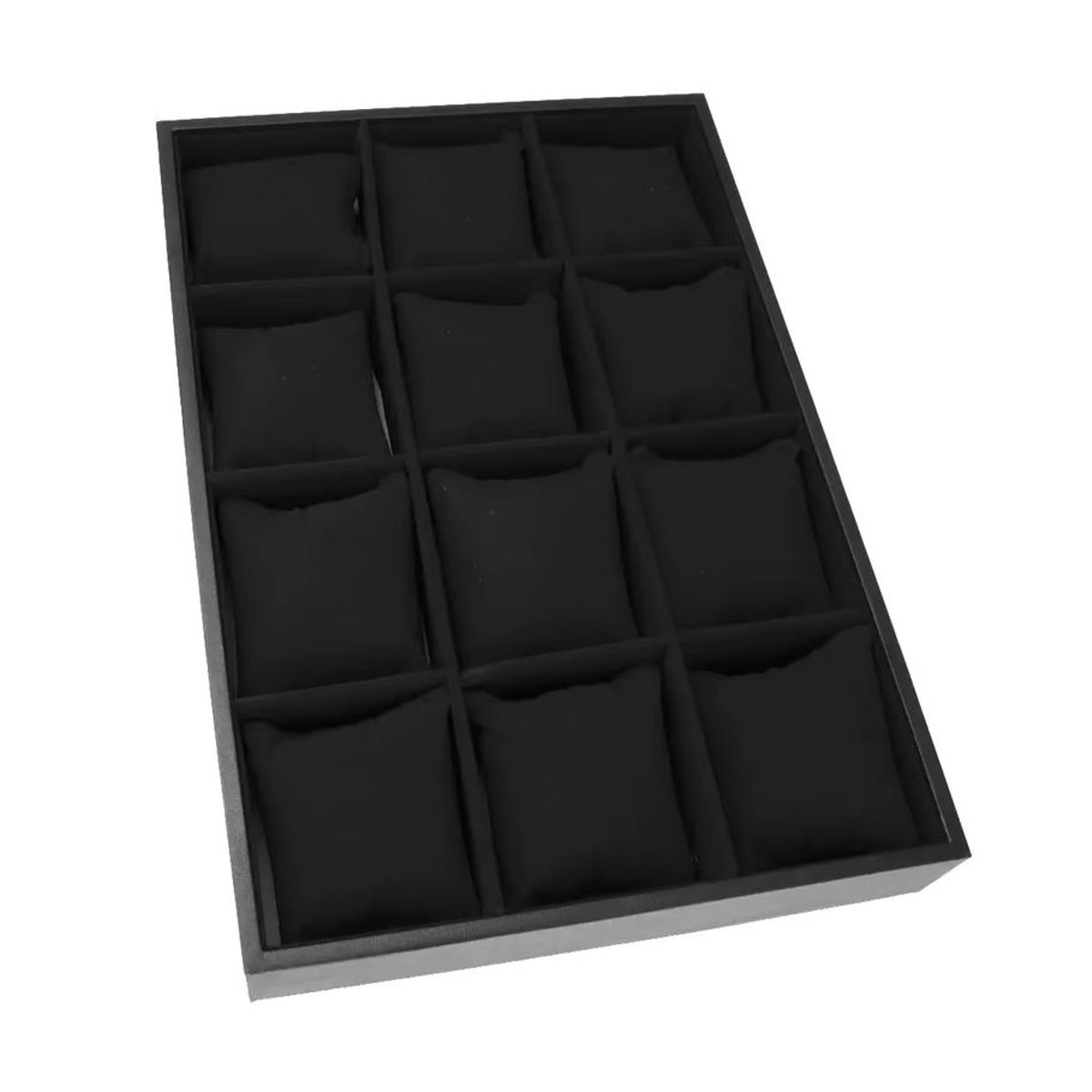 Phenovo Schmuckaufbewahrungsbox aus Samt mit 12 Gittern in Schwarz - Bild 4
