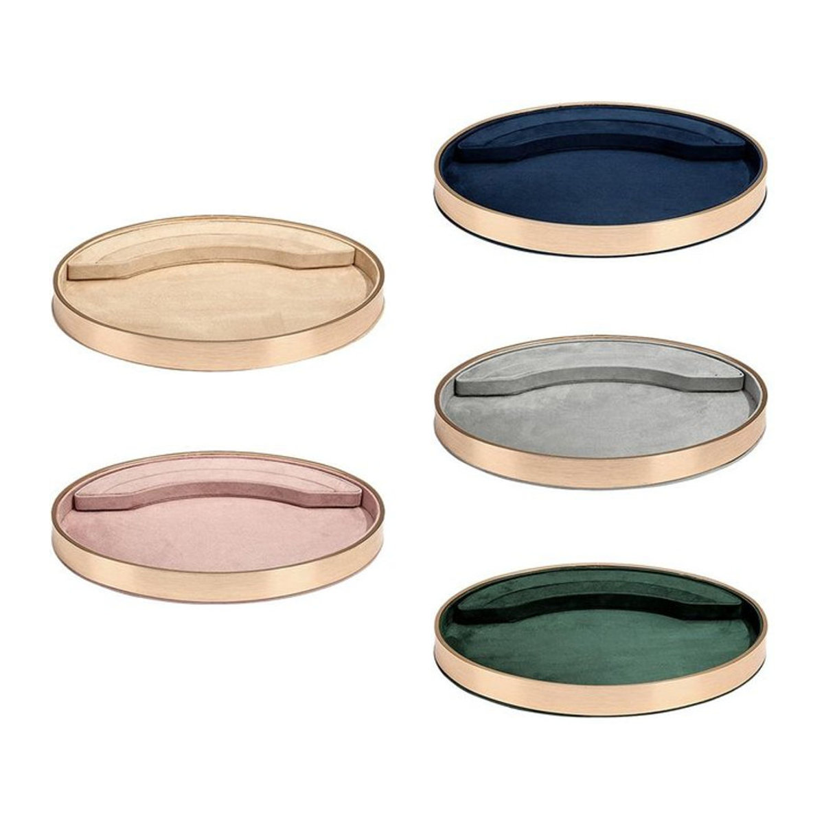 Phenovo Schmucktablett aus Metall in Grau und Mehrfarbig zur Aufbewahrung von Halsketten, Ringen, Ohrringen und Armbändern, rund und minimalistisch im Design - Bild 1