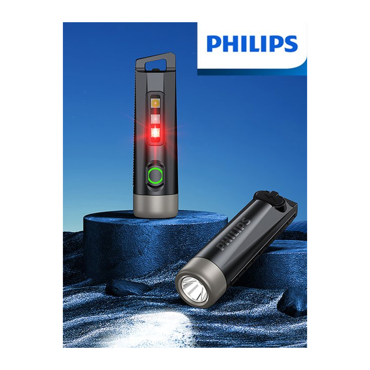 PHILIPS EDC LED Taschenlampe wiederaufladbare Mini Taschenlampe als Schlüsselanhänger für Camping und Wandern - Bild 1