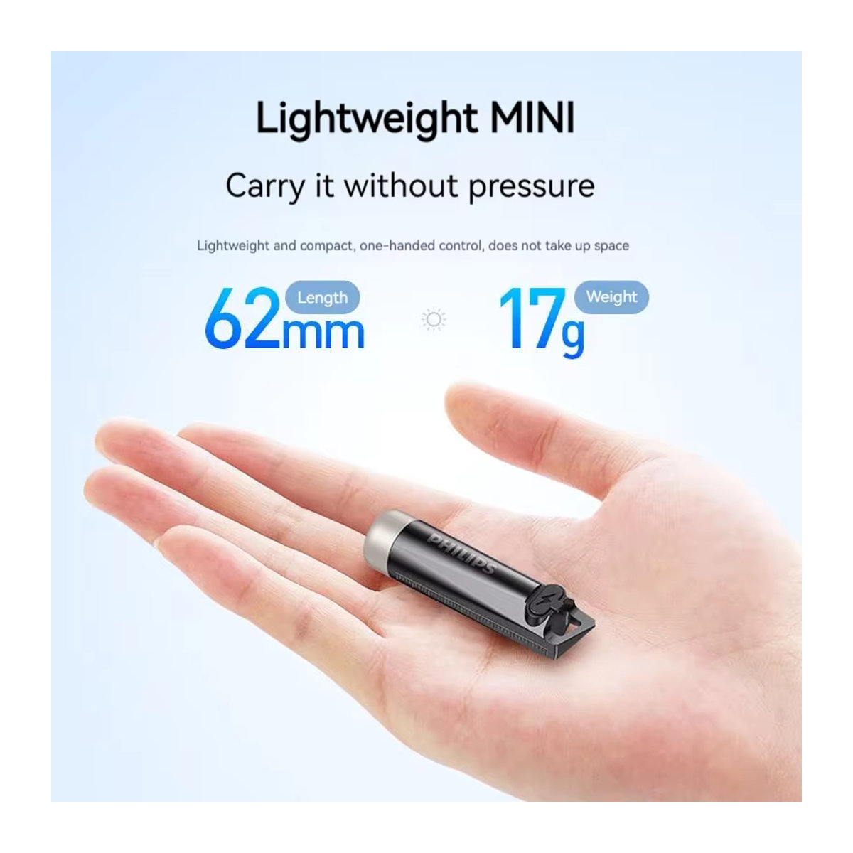 PHILIPS EDC LED Taschenlampe wiederaufladbare Mini Taschenlampe als Schlüsselanhänger für Camping und Wandern - Bild 2
