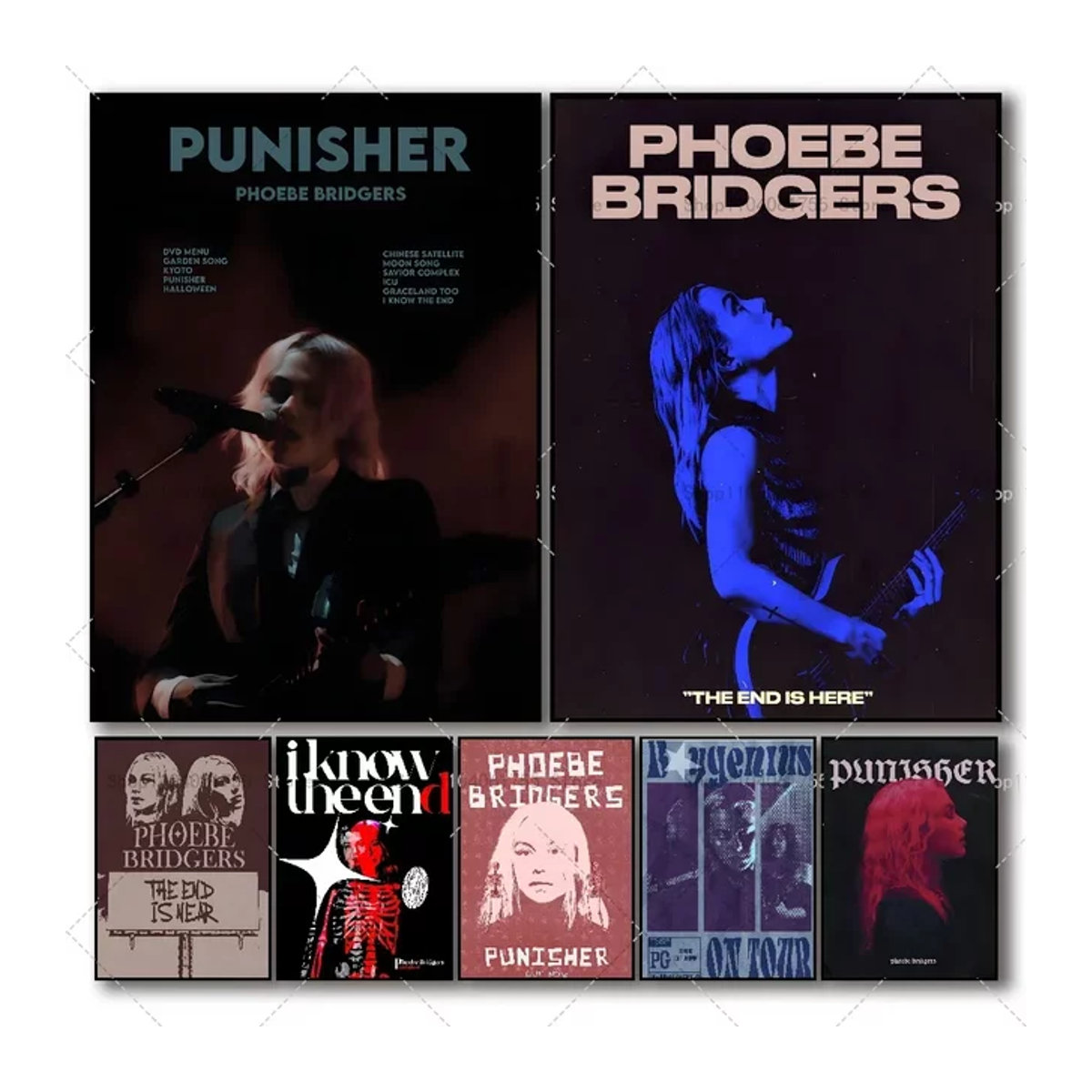 Phoebe Bridgers Musikalbum Poster als selbstklebender wasserfester Papier Aufkleber zur Wanddekoration in Multicolor - Bild 1