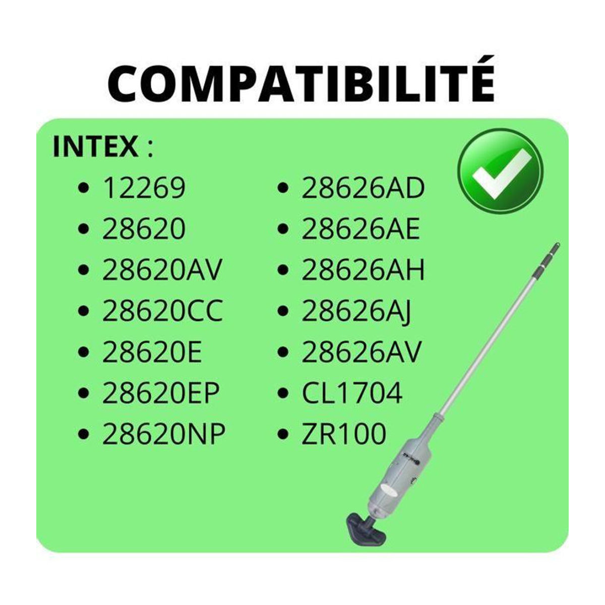 Phonillico 5V Ladegerät kompatibel mit Intex 28620 28620E 28620EP CL1704 12269 Ersatzteil für Poolsauger Schwarz - Bild 1