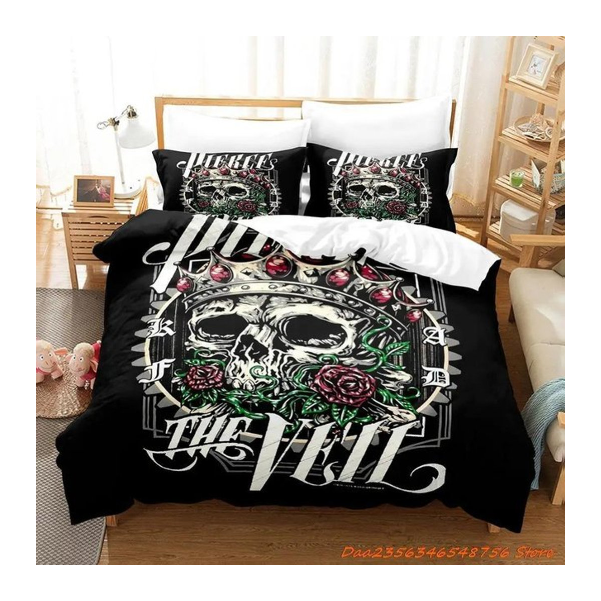 Pierce The Veil Bettwäsche-Set mit 3D Anime Design für Einzelbetten, 3-teiliges Set, B/H: 140 x 210 cm - Bild 1