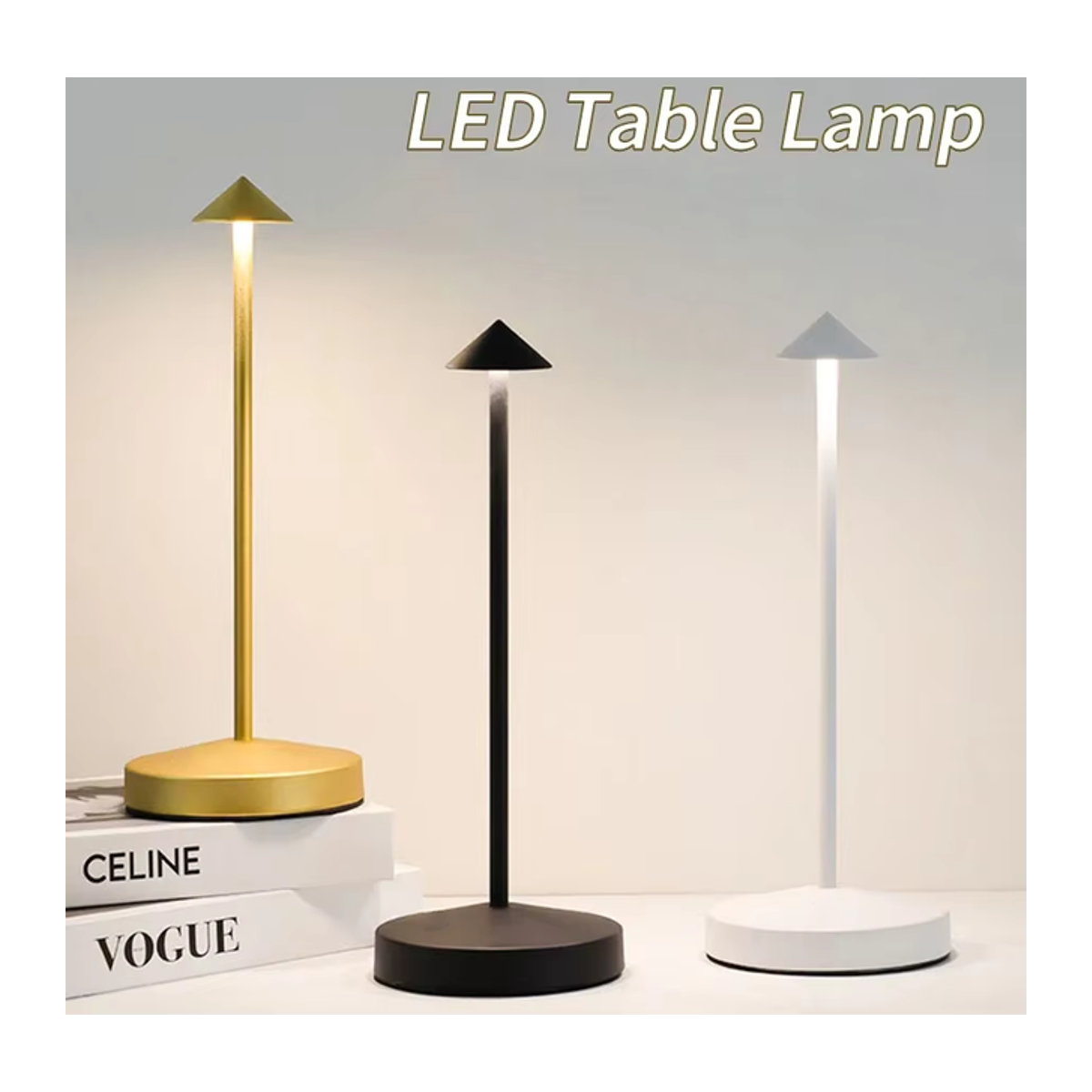 Pina Pro LED Tischlampe HPH in Weiß, minimalistisches Design, wiederaufladbar - Bild 1