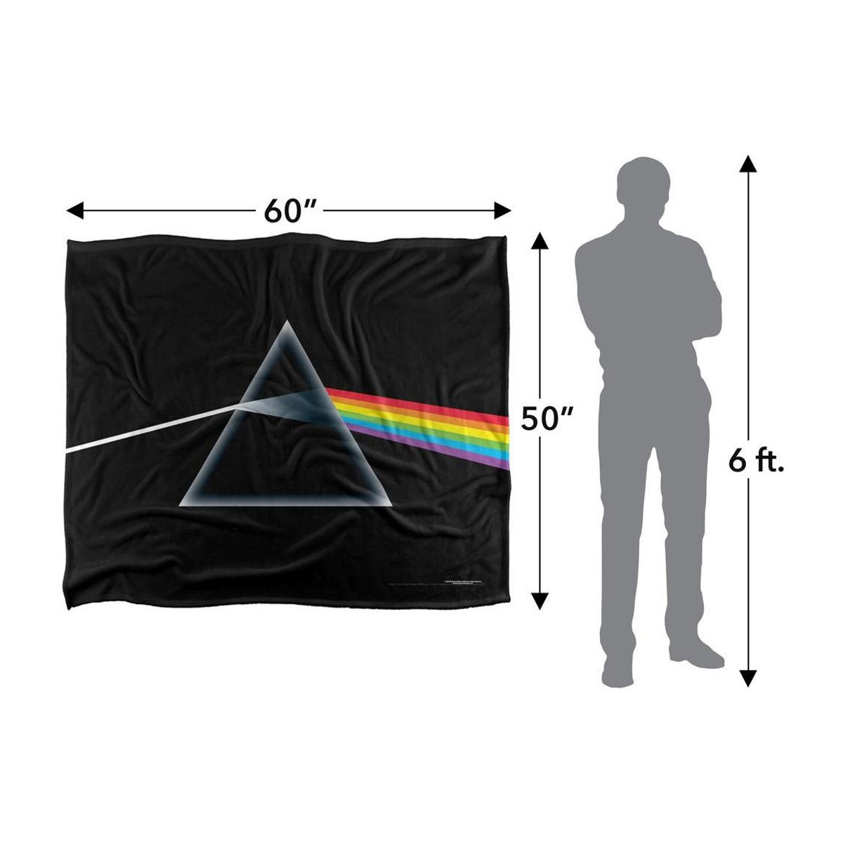 Pink Floyd Dark Side Of The Moon seidige superweiche Decke in Schwarz, One Size - Bild 2