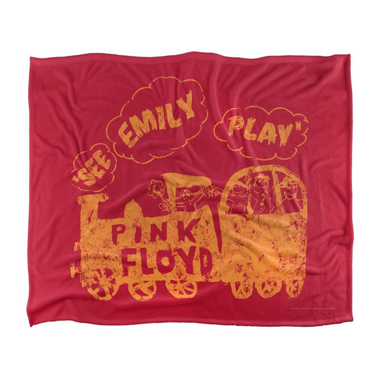Pink Floyd See Emily Play Superweiche Seidendecke in Rosa/Gelb - Bild 1