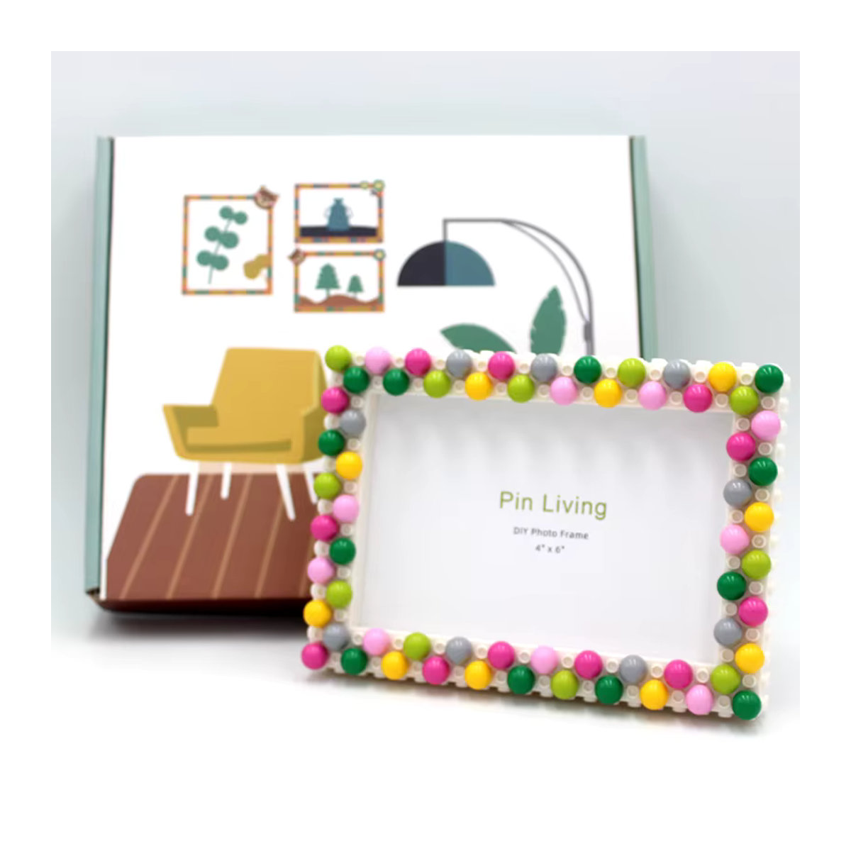 Pinliving Candy House DIY Fotorahmen-Set aus Kunststoff, mehrfarbig, rechteckig und stehend - Bild 2